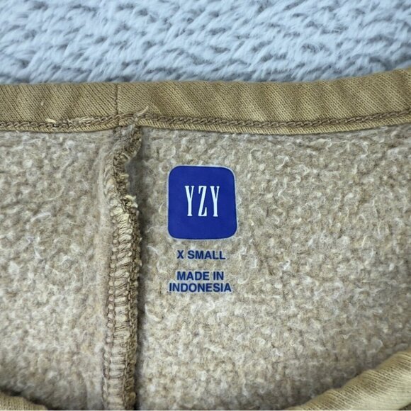 Yeezy Gap NWT Men's Sz XS Oversized Baggy Fleece Lined T Shirt Casual Comfy Tan - Picture 2 of 9